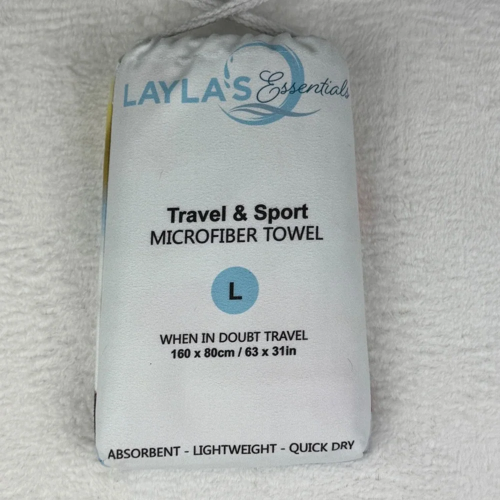 Layla's Essentials Travel Sport Microfiber Towel Large (63x31) Dog Graphic New